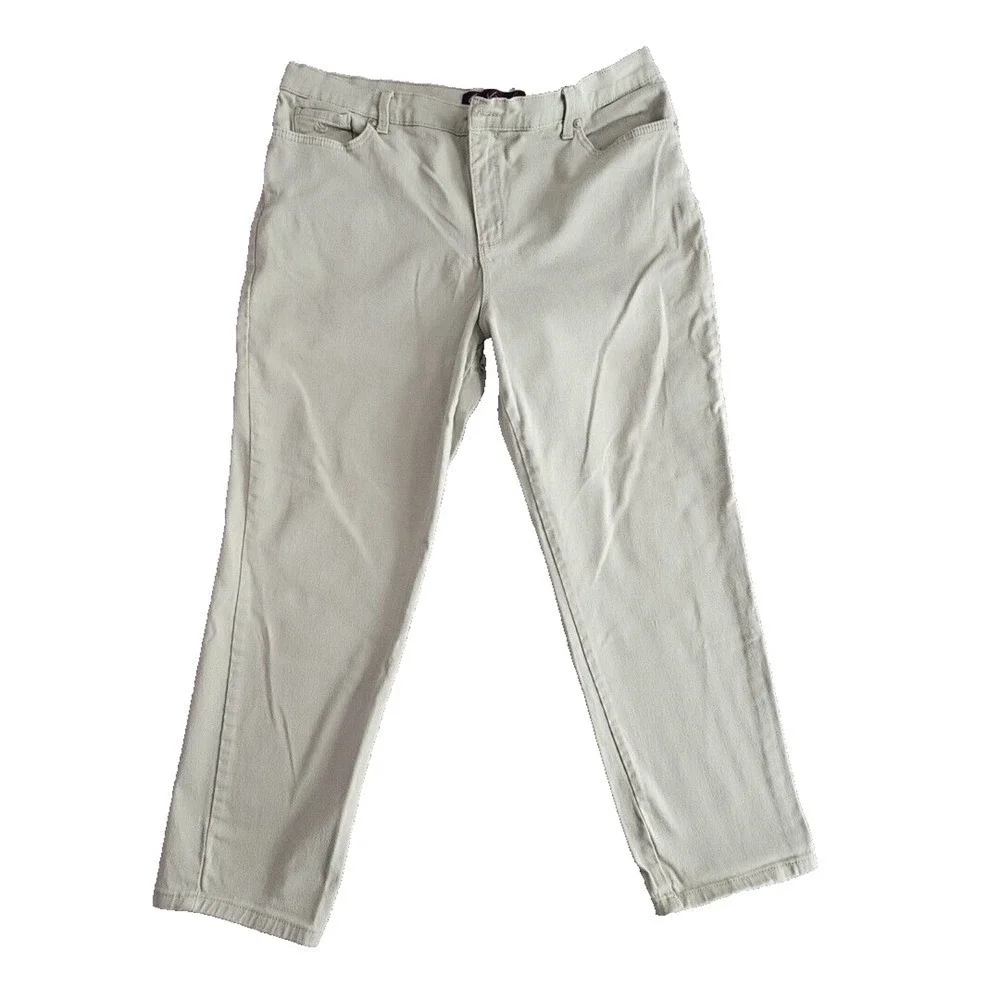 Gloria Vanderbilt Jeans Women's Size 16 Light Wash Olive Amanda Straight Stretch